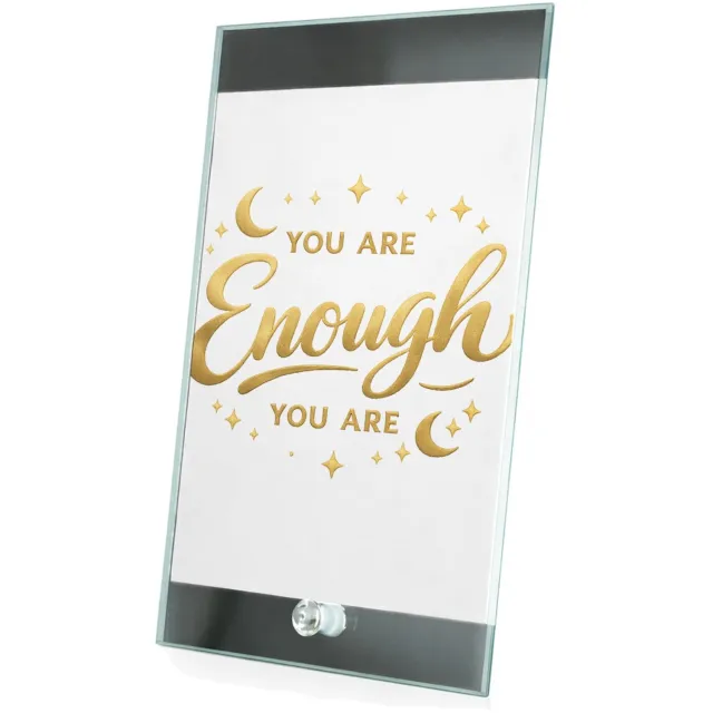 Mr Cadeautjes Glasframe 15 x 23 - design Minimalistische affirmatie met sterren en zachte glansaccent | cadeau Wit