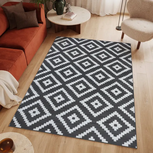 Tapiso Luxury Vloerkleed Donkergrijs Woonkamer Modern Tapijt Donkergrijs 2