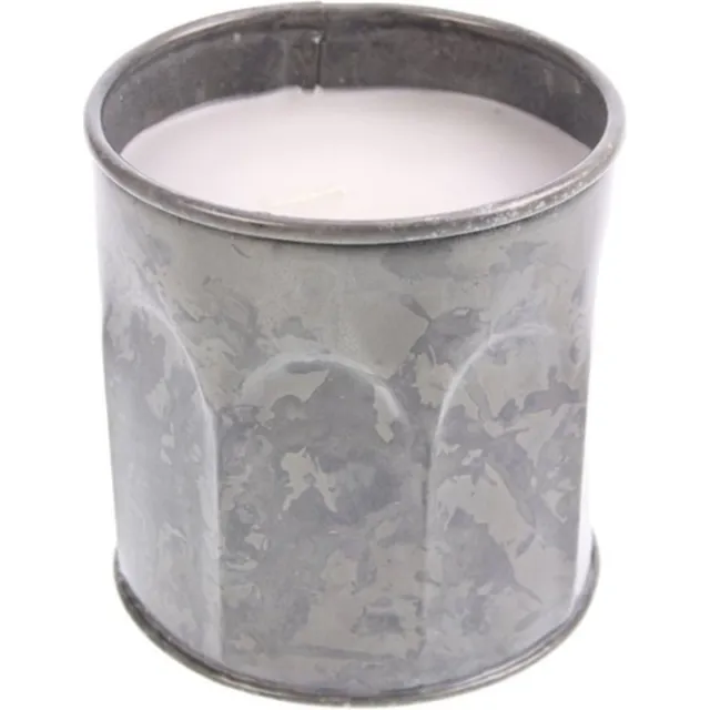 MEA Pot met kaars (grijskl. metaal) Ø11xH11cm Zie foto