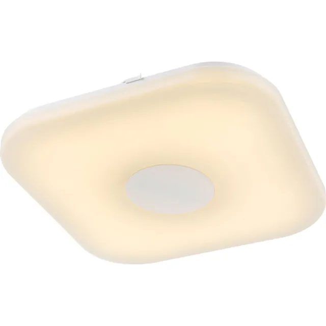 Globo Lighting LED plafondlamp woonkamer eetkamerverlichting gesatineerd AFSTANDSBEDIENING vierkant wit