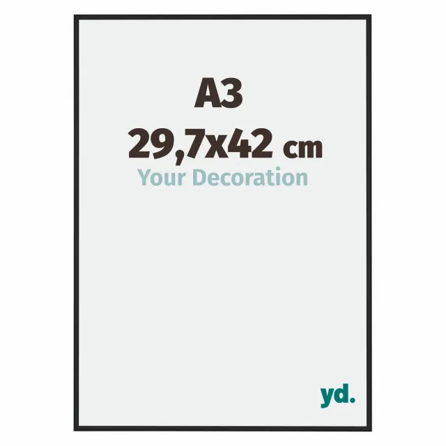 yd. Your Decoration - Fotolijst A3 29,7x42 cm - Aluminium - Zwart Hoogglans - Miami