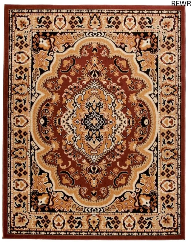 RFWR Vloerkleed Traditioneel 80x150 cm - Oriëntaals Tapijt met Klassiek Patroon - Perfect voor Woonkamer, Slaapkamer en Eetkamer Bruin
