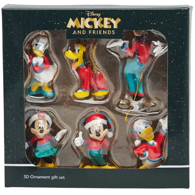 Disney Home Disney 3D Kerstornamenten Mickey & Friends – Set van 6 groen