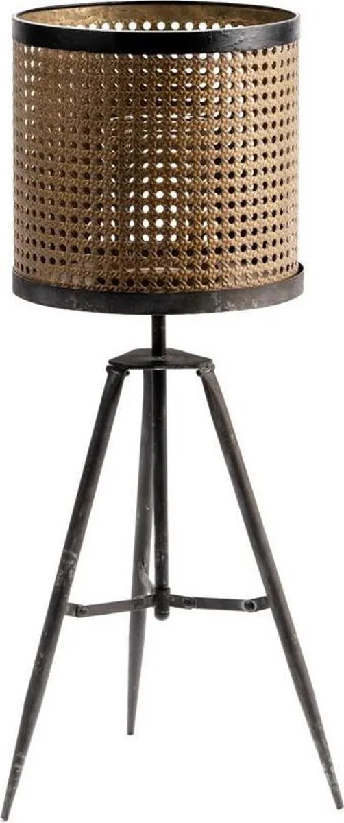 Home Society Windlicht op 3 poot - Metaal - voor Binnen en Buiten - Tuin, Terras en Balkon zwart