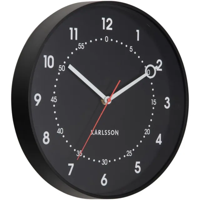 Karlsson Wandklok Fresco - Zwart - 31.5x31.5x31.5cm - Wandklok Modern