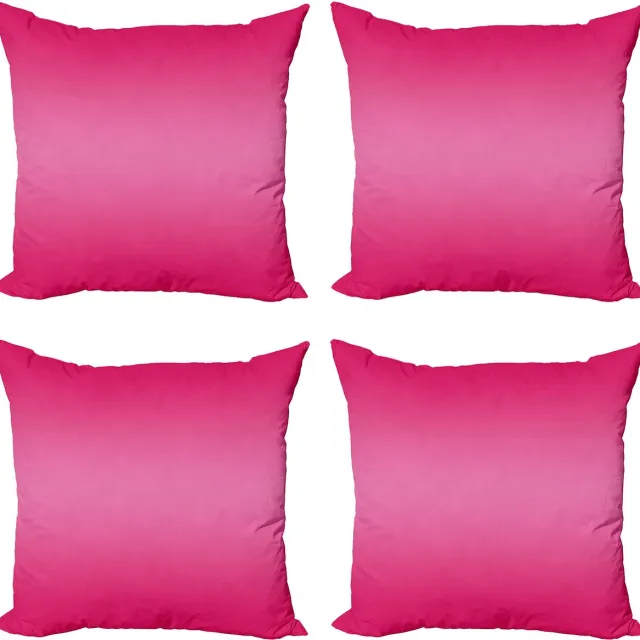 ABAKUHAUS Ombre Sierkussen Kussenhoes 4er Set, Modernes Roze Raum-Ontwerp, Modern Accent Dubbelzijdige Digitale Print, 60 x 60 cm, Roze