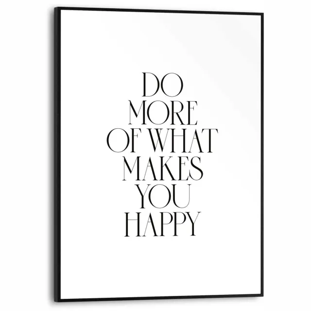 Reinders Schilderij More Happiness - 40 x 30 - Hout - REINDERS Zwart-Wit Zwart