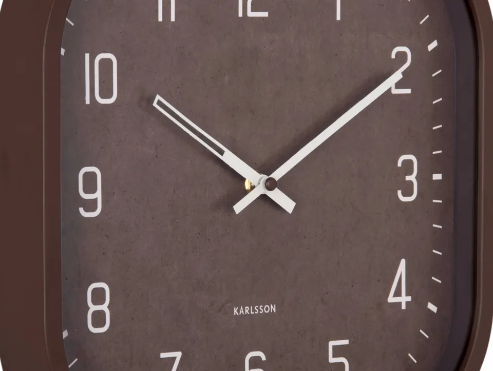 Karlsson Elemental Cuadrado wandklok 30 cm chocoladebruin, foto 5