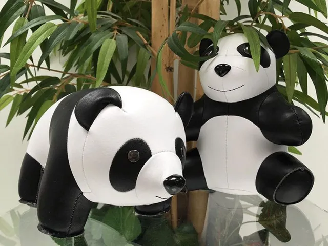 Zuny Panda-Set-2-Boekensteunen Zwart, Wit