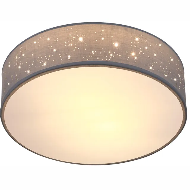 Monzana Plafondlamp - Sterrenhemel Rond 30cm 40 Watt Stof - Grijs