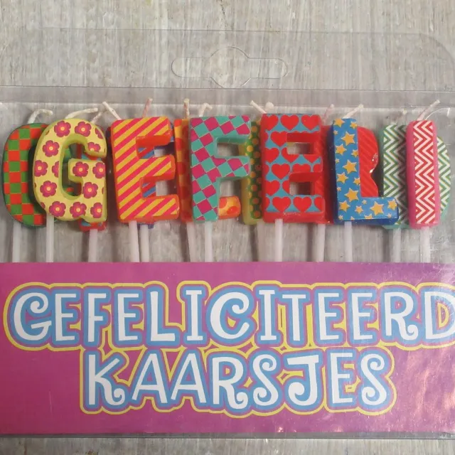 Touche Taartkaarsjes - Gefeliciteerd - Taart Kaars - 13 Kaarsjes - Multikleur - Hoogte ca.8cm