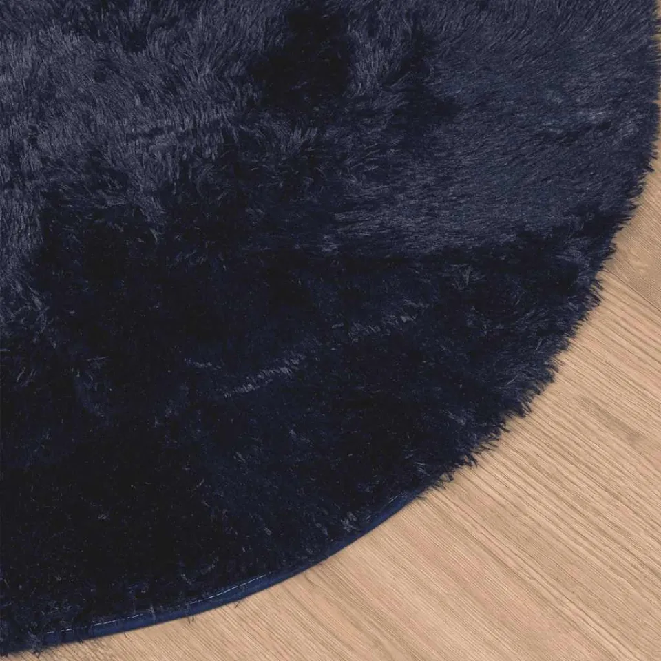 vidaXL Hoogpolig vloerkleed NAVARRA 200x200 cm polyester marineblauw, foto 4
