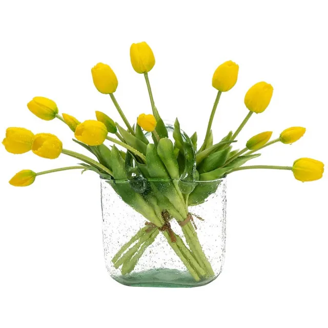 Unyqoos Realistisch aanvoelende kunsttulpen voor decoratie in huis of feestgelegenheden geel