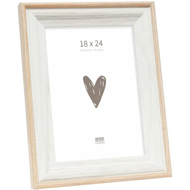 Deknudt Frames fotolijst S68VG1 - wit met naturel biesje - foto 18x24