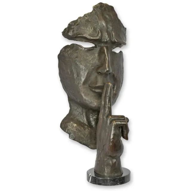 Baakman Bronzen beeld - Speak No Evil - sculptuur - 59,9 cm hoog bronskleurig