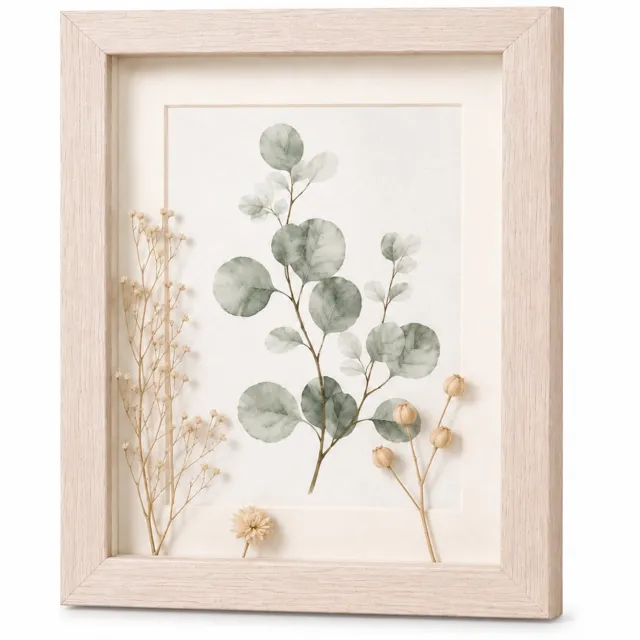 SWGOTA MDF-fotolijst in wit eiken, A4 21 x 29,7 cm, met 2 cm binnenruimte, glas en decoratieve afbeelding