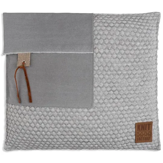 Knit Factory Jack kussen 50x50 lichtgrijs / beige
