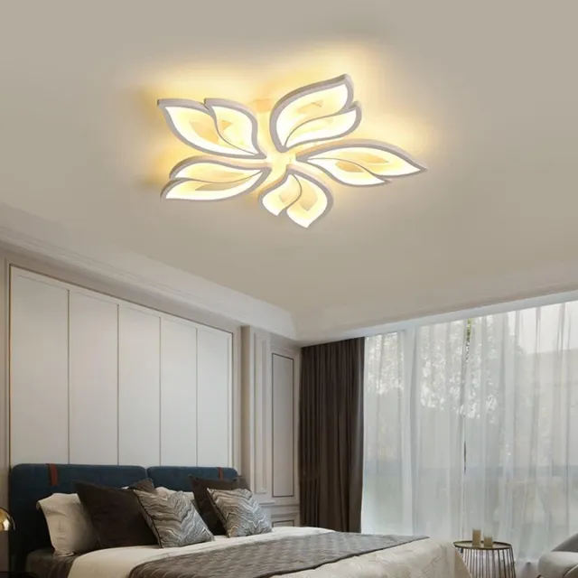 Haobosic 60W LED-plafondlamp, creatieve, moderne plafondlamp in bloemvorm, kroonluchterplafondlamp voor woonkamer, slaapkamer, gang, eetkamer, keuken, warm wit 3500K