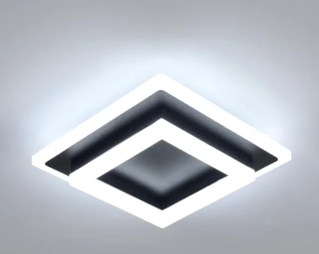 Riserva Modern - Plafondlamp - Volledig Zwart - 2-lichts - Acryl+IJzer - Studiekamer, Slaapkamer, Keuken, Woonkamer, Eetkamer