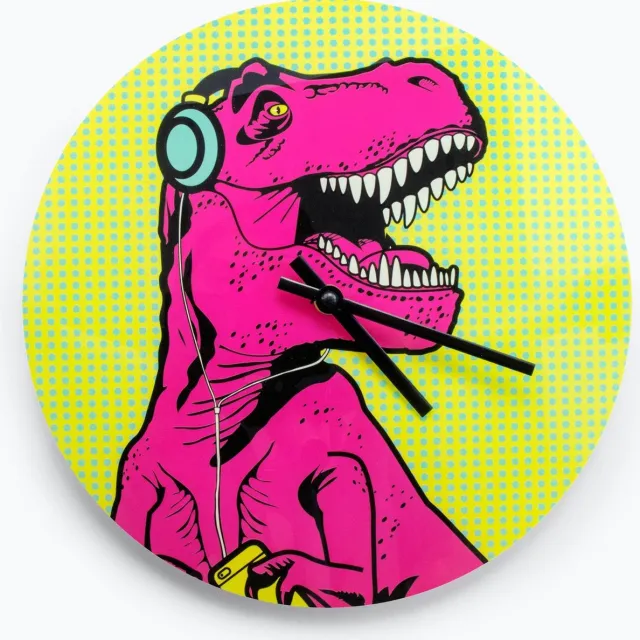 Mustard Desktop Klok - 31x33 cm - T-Rex Roze