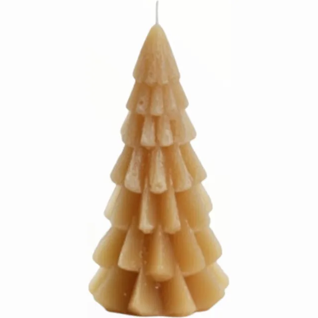 Rustik Lys Kaars - Kerstboom - Fudge - 6,3 x 12 cm