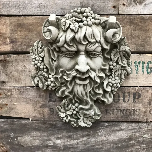 A&S Estates Betonnen tuinbeeld - Hoofd Bacchus - god van de wijn Grijs