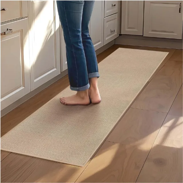 BOG Keukenmat Antislip Wasbaar - Comfortabele Keukenloper Voor De Gootsteen - Waterdicht - 43.5x180cm - Beige - Zachte En Duurzame Keuken Tapijt Runner
