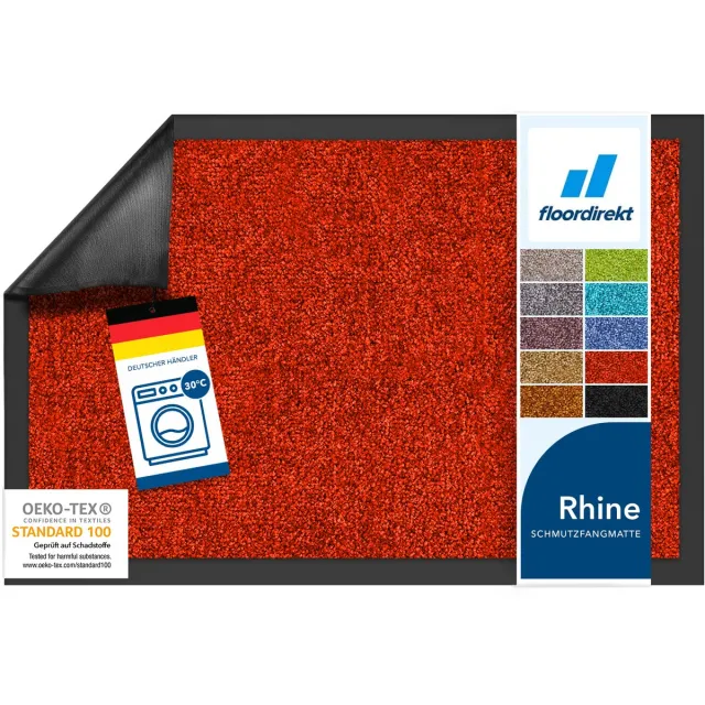 Floordirekt Deurmat - Droogloopmat - Schoonloopmat - Rhine - Waten Melon Red - 135 x 200 cm Rood