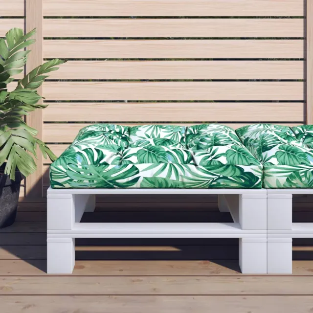 vidaXL Palletkussen bladpatroon 70x70x12 cm Groen