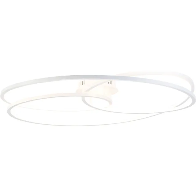 QAZQA rowin - Design Dimbare LED Plafondlamp met Dimmer - 1 lichts - Ø 78.5 cm - Wit - Woonkamer | Slaapkamer | Keuken