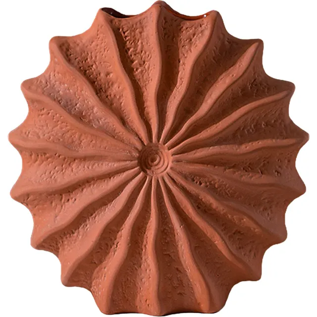 Cozella Vaas Aurelia Aardewerk – Sculpturale Bloemenvaas – Droogbloemen Woonkamer – Terracotta Wit