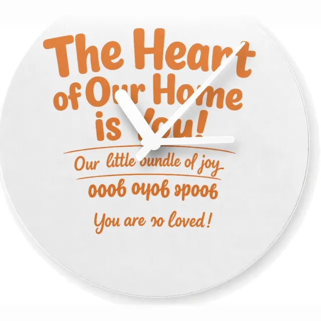 Mr Cadeautjes Glazen klok Ø 20 - design Speelse typografische boodschap voor een andere ouderrol | cadeau Wit