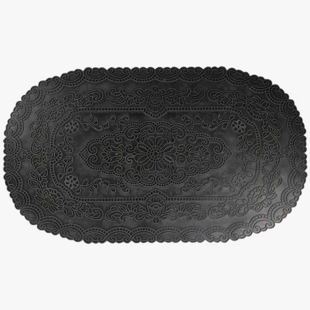 Esschert Design Rubberen Deurmat - Perzisch Motief - 44 x 74,6 cm Zwart