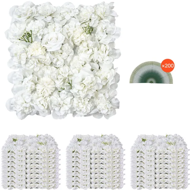 Vevor Set van 24 Kunstmatige Heg Kunstmatige Planten Muur Privacy Scherm 380x380x65mm Wit