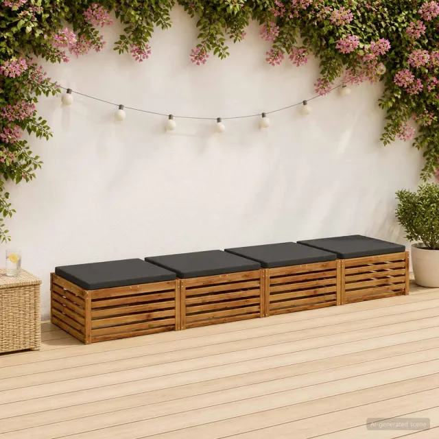 vidaXL Zitkussens SOEST 4 st 100% Polyester Antraciet 70 x 70 x 5 cm