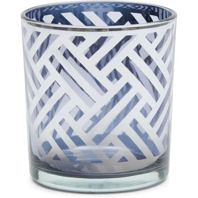 Riviera Maison Yacht Club Votive S - Glas - Zilver - 7.5x7.5x8.0 cm