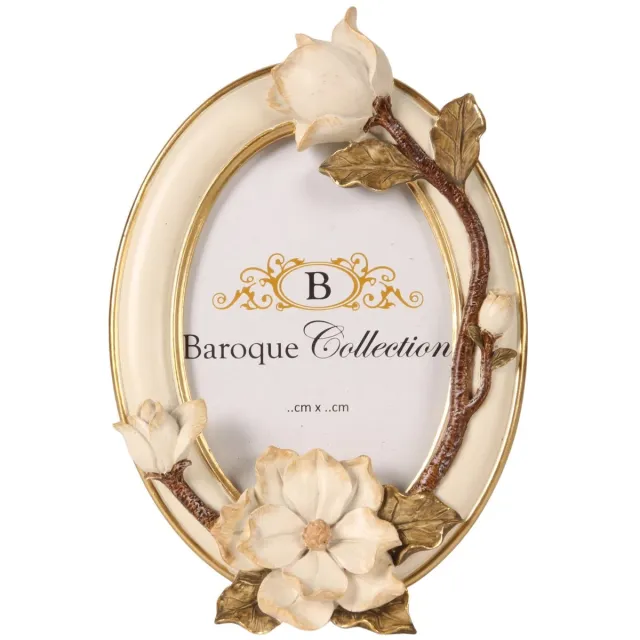 Baroque Fotolijst - Fotolijst 10 x 15 cm - Crème - Resin - 22x14.8x3.5 - Polyresin