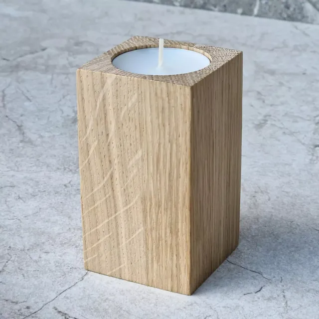 Hocho Eikenhouten Waxinelichthouder – 50x50x90 mm – Tijdloos Design Houtkleur