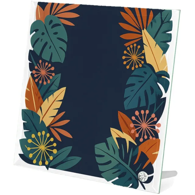 Mr Cadeautjes Glasframe 20 x 20 - design Een energieke motivatietprint met een diepgekleurde achtergr | cadeau Wit
