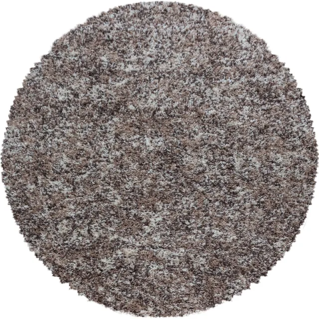 Ayyildiz Enjoy – Hoogpolig vloerkleed – Beige – Gemêleerd – Ø 80 cm rond