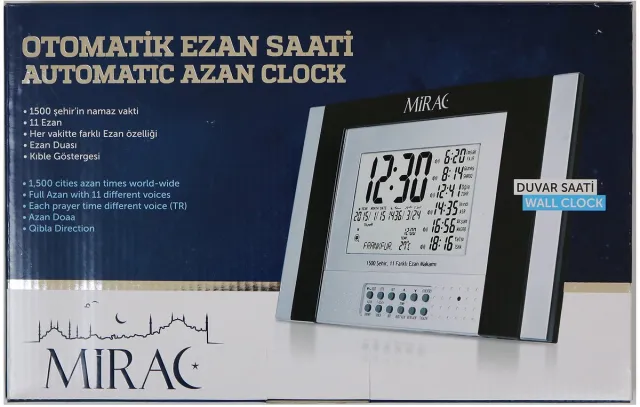 mirac Azan Wanduhr-Ezan Duvar Saati, 18 Zilver