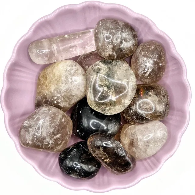 Moonlight Gemstones Crystal Smoky Quartz A Quality Tumbled Gemstone 3-4cm Meerkleurig