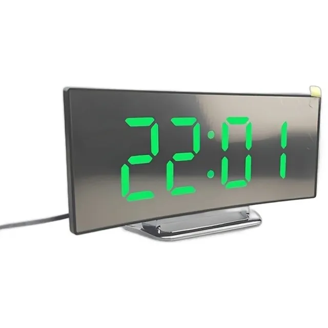 Currero Wekkerradio Op Netstroom - Digitale Klokradio - Met Projectie - Grote Cijfers - Senioren - Dubbel Alarm - Snooze - Groen Licht