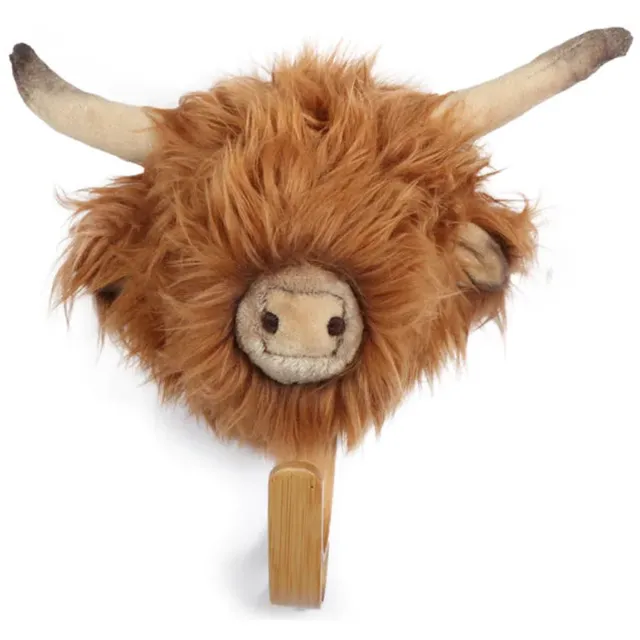 Wild&Soft Wild & Soft Houten dierenkapstok - Hooglandkoe Bruin