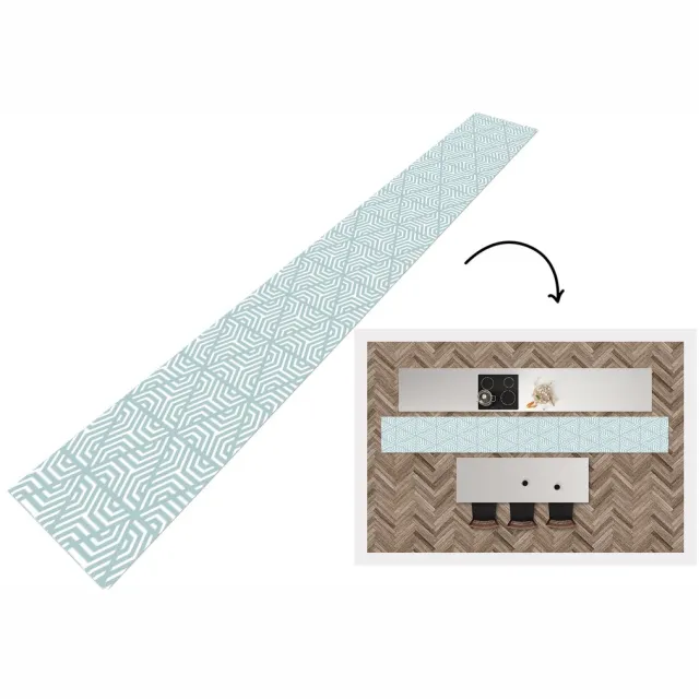 KitchenYeah Keukenloper - Keukenmat - Design - Geometrie - Patroon - Driehoek - Keuken vloerkleed Multicolor