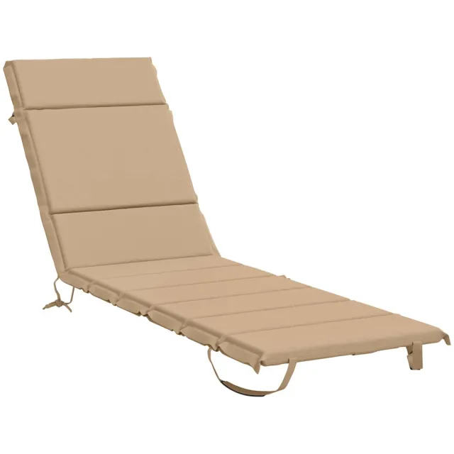 vidaXL Ligstoel - Kussen - GEMERT - 100% - Polyester - Zand - 200 - x - 60 - x - 3 - cm