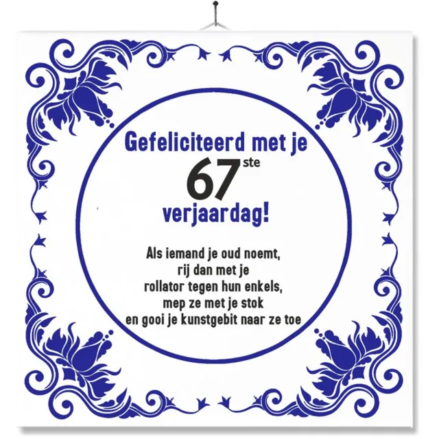 MC Living Tegel Met Opdruk | Grappig | Humor | Verjaardag kado | Gefeliciteerd met je 67ste verjaardag Multi-Color