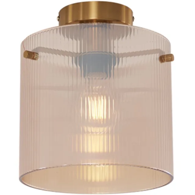 QAZQA laura - Art Deco Plafondlamp - 1 lichts - Ø 20 cm - Messing - Woonkamer | Slaapkamer | Keuken
