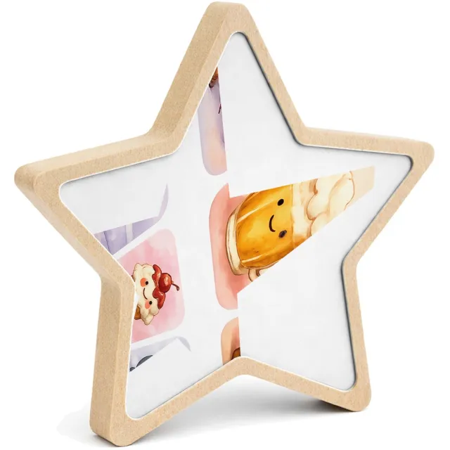 Mr Cadeautjes MDF fotolijst ster 14 x 13,5 - design Huiselijke comfort-scène met een alledaags object als ‘karak | cadeau Wit