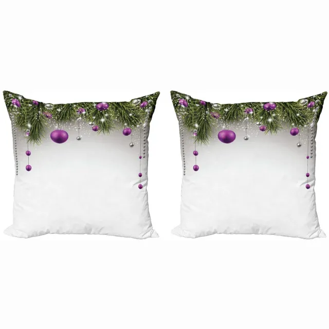 ABAKUHAUS Kussenhoes Set 2x40x40 cm – Dubbelzijdig Bedrukt – Mikrofaser Lila